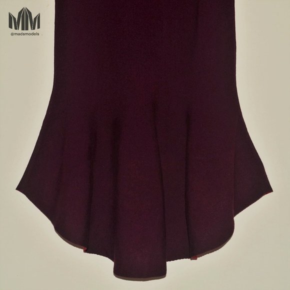 Milly l Contrast Knit Draped Purple Mermaid Dress - Picture 5 of 8